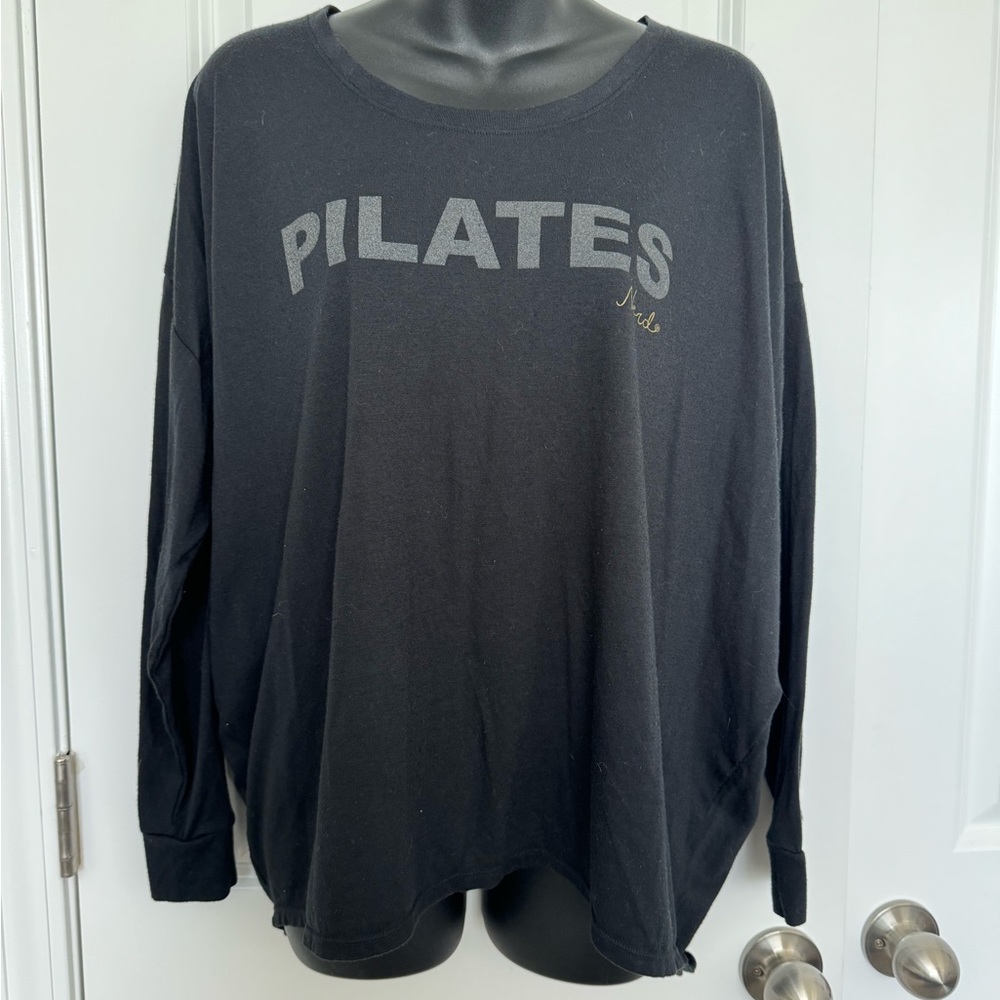 Pilates nerd soft black long sleeved tee XL